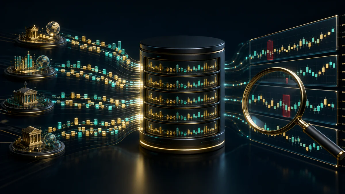 Ilustrasi database candle historis untuk riset strategi Freqtrade