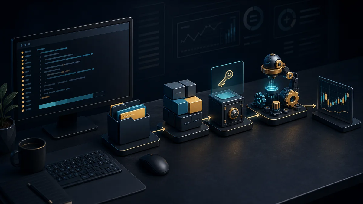 Ilustrasi terminal dan konfigurasi instalasi Freqtrade