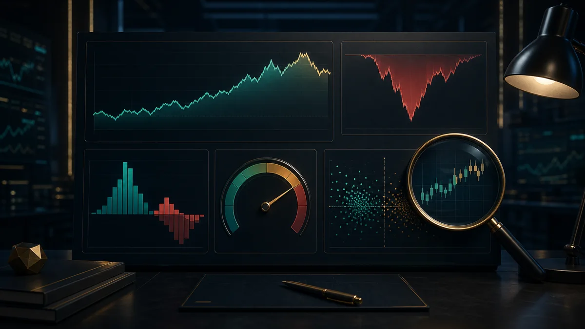 Ilustrasi dashboard metrik dan kurva ekuitas backtest Freqtrade
